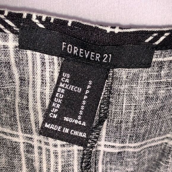 Forever 21 Spaghetti Strap Front Button Black and White Dress - Picture 3 of 4